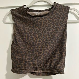 acacia Brown Leopard Print Crop Tank